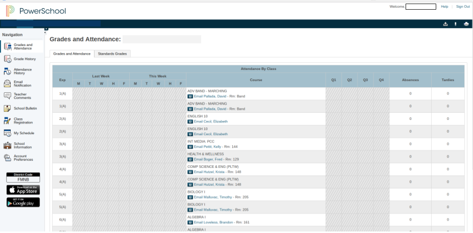 PowerSchool Screenshot